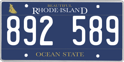 RI license plate 892589