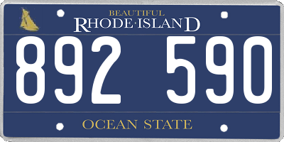 RI license plate 892590