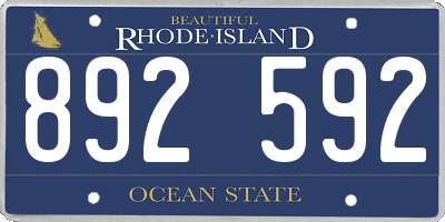 RI license plate 892592