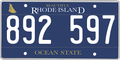 RI license plate 892597
