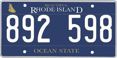 RI license plate 892598