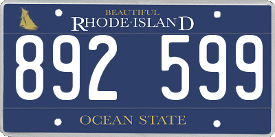 RI license plate 892599