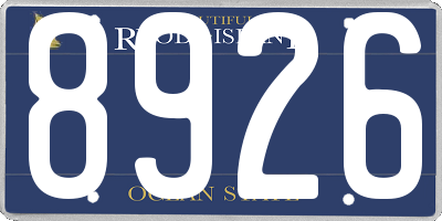 RI license plate 8926