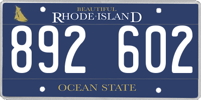 RI license plate 892602