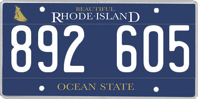 RI license plate 892605