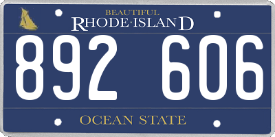 RI license plate 892606