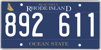 RI license plate 892611