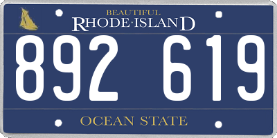 RI license plate 892619