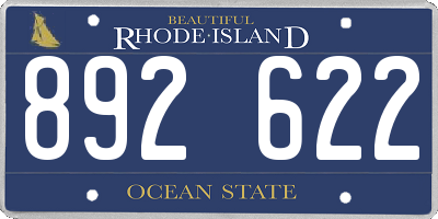 RI license plate 892622