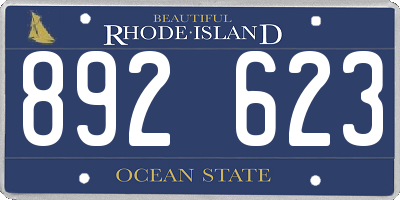 RI license plate 892623