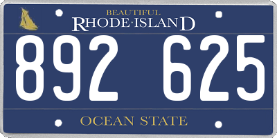 RI license plate 892625