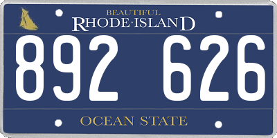RI license plate 892626