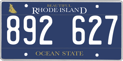RI license plate 892627