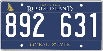 RI license plate 892631