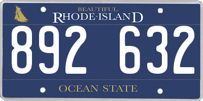 RI license plate 892632