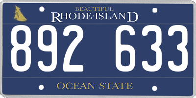 RI license plate 892633