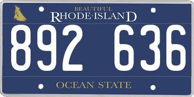RI license plate 892636