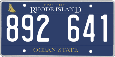 RI license plate 892641
