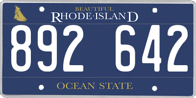 RI license plate 892642