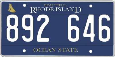 RI license plate 892646