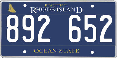 RI license plate 892652