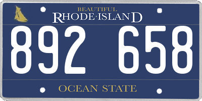 RI license plate 892658