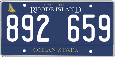 RI license plate 892659