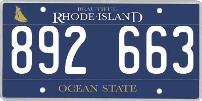 RI license plate 892663