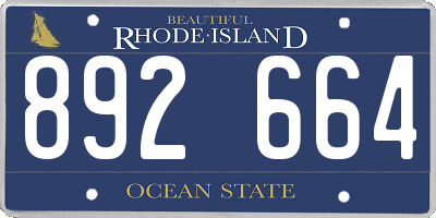 RI license plate 892664