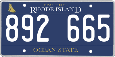 RI license plate 892665