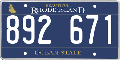 RI license plate 892671