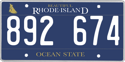 RI license plate 892674