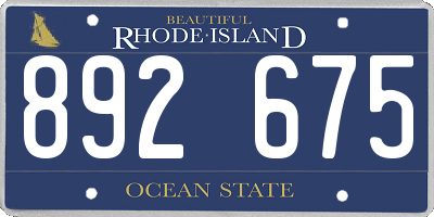 RI license plate 892675