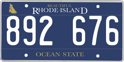 RI license plate 892676
