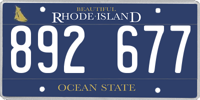 RI license plate 892677