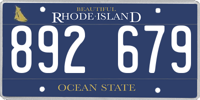 RI license plate 892679