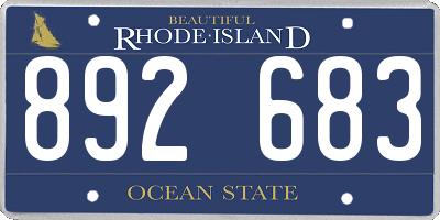 RI license plate 892683