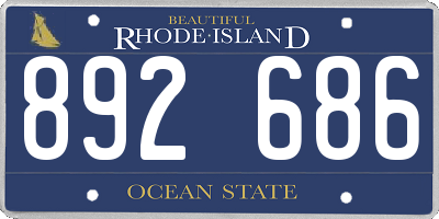 RI license plate 892686