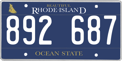 RI license plate 892687
