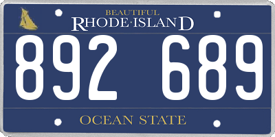 RI license plate 892689