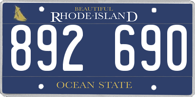 RI license plate 892690