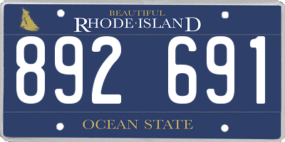 RI license plate 892691