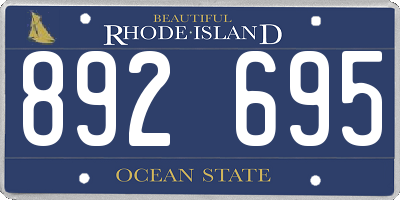 RI license plate 892695