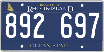 RI license plate 892697