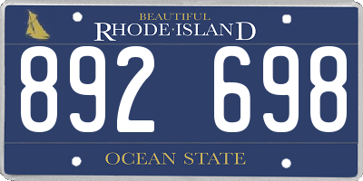 RI license plate 892698