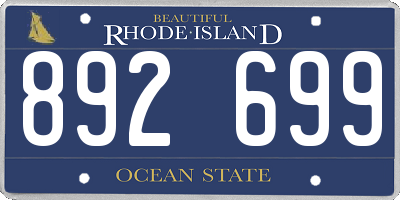 RI license plate 892699