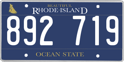 RI license plate 892719