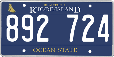 RI license plate 892724