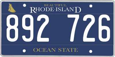 RI license plate 892726