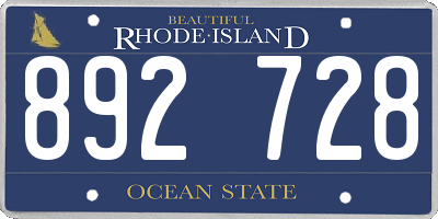 RI license plate 892728